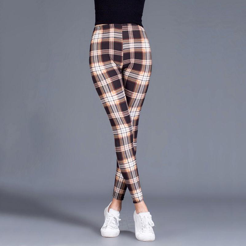 Women Stripes Pencil Pants Slim Ankle Leggings One Size