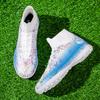 Football Shoes 35-48 Unisex Football Shoes High-top Elastic Sock Mouth Rubber Soft Bottom TF Football Shoes Kids Training Football Boots