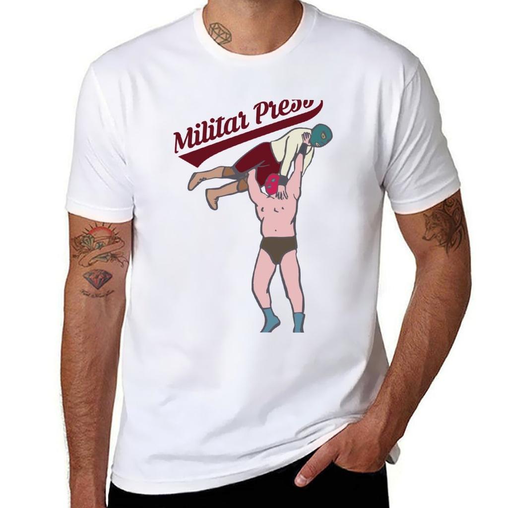 militar press clench mexican wrestling TShirt Quick Dry Fishing TShirt