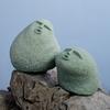 Cute Stone Primitive Man Figurine Funny Stoneman Statue Carving Face Decoration for Garden Home Decor Fish Tank Ornament