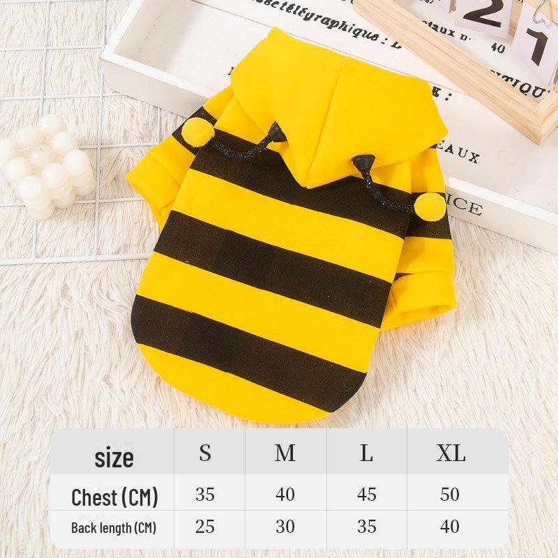 Уютный свитер с пчелой для кошек и маленьких собак - плотный бархатный дизайн для осени и зимы