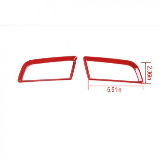 Console Side Outlet Vent Frame Cover 2PCS For Ford Mustang 2015- Bright Red