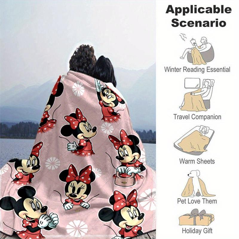 1pc, Minnie Mouse Inspired, Seasonal Universal Blanket, Home Decoration, Soft Flannel Throw Blanket, Versatile & Cozy for Bedroom, Living Room, Travel