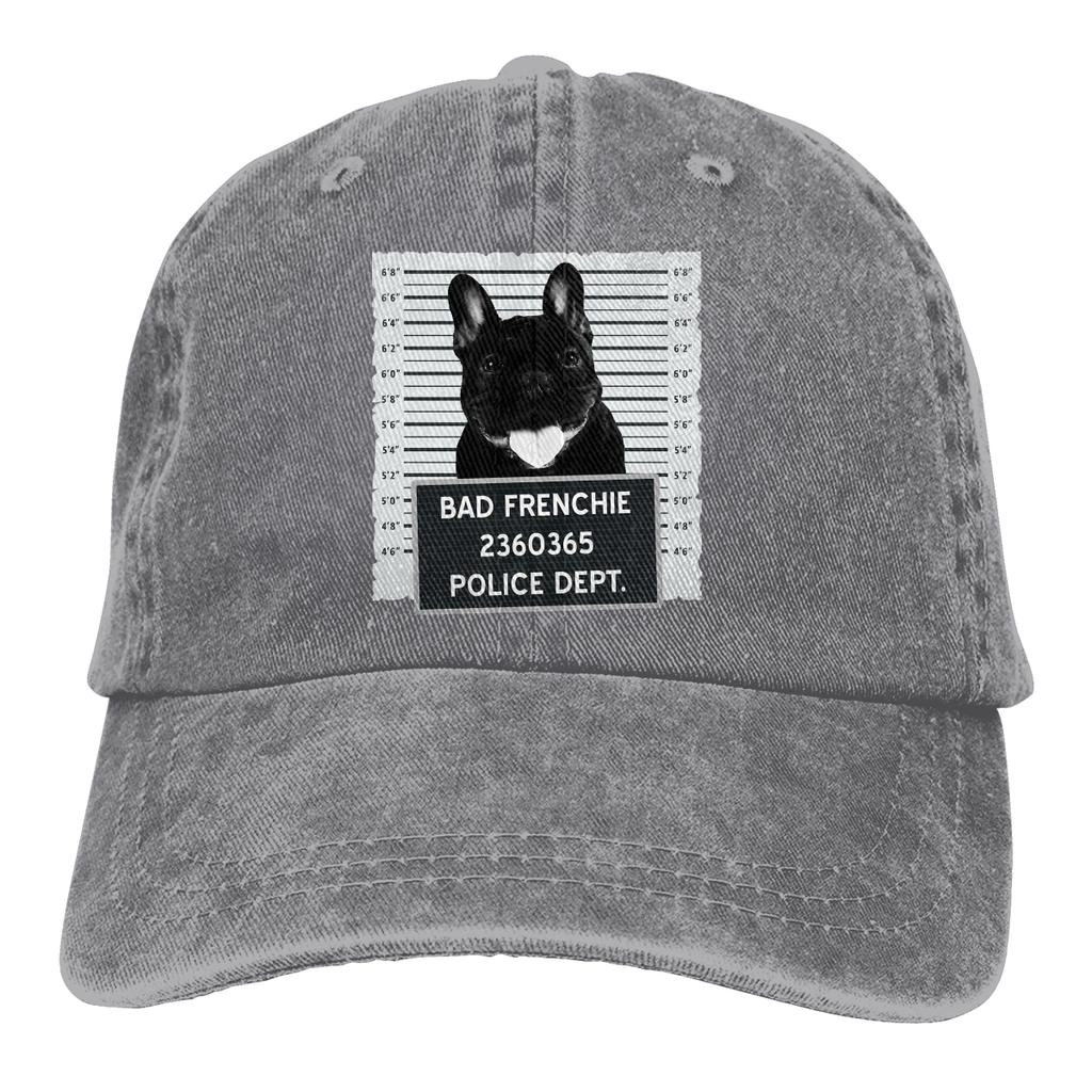 Промытая бейсболка унисекс Frenchie Mug Shot Trucker Snapback Кепки Папа Шляпа Французский бульдог Любитель собак Шапки для гольфа