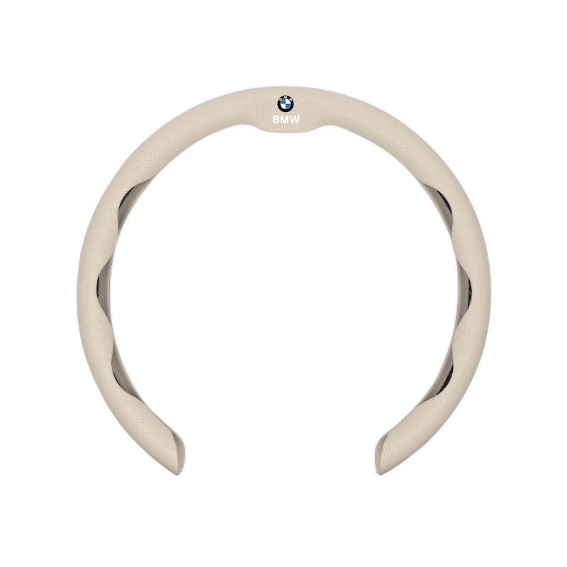 BBIH8 2026New Leather Fabric Car Steering Wheel Cover Valve Cap Accessories For BMW X1 X2 X3 X5 X4 X6 X7 iX3 F20 F10 F07 E70 E46 E90 E