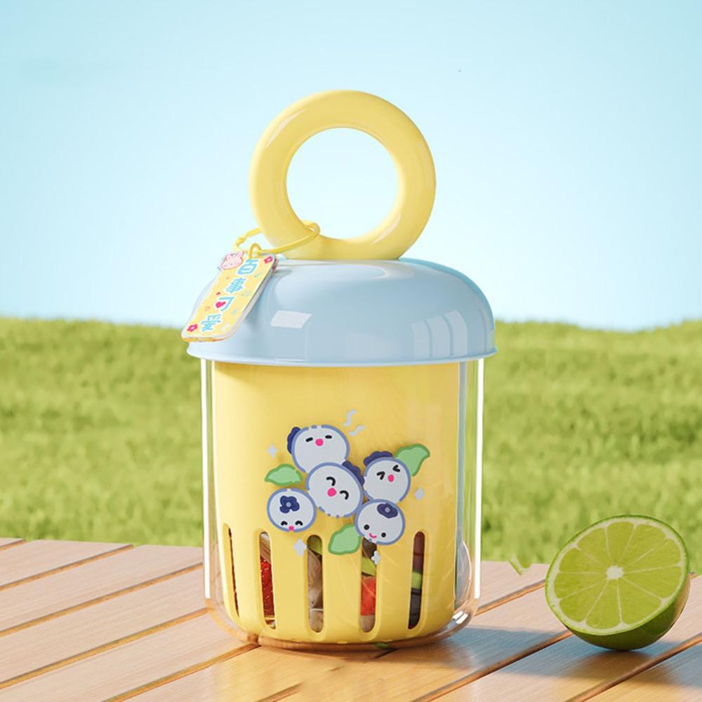 Multifunctional Double-layer Salad Cup with Fork Sealed Fruit Drain Cup Plastic Leak-proof Yogurt Drain Cup Breakfast