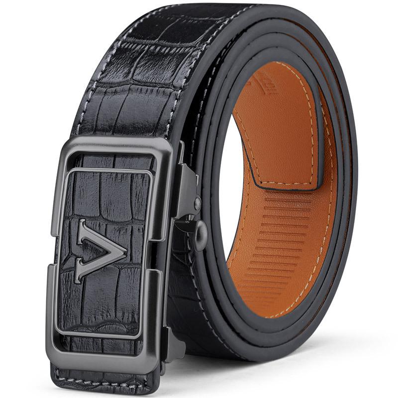 Emperor Paul Belt Men's Leather Inner Wear Automatic Buckle Trendy Crocodile Pattern Belt Casual Pant Belt