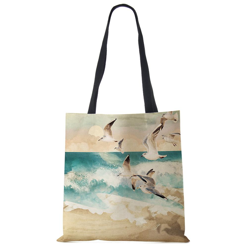 Японский дизайн укиё-э Повседневная женская сумка ручной работы Журавль Дизайнерская сумка-тоут Эко многоразовые плечевые сумки для покупок B13039 CLE