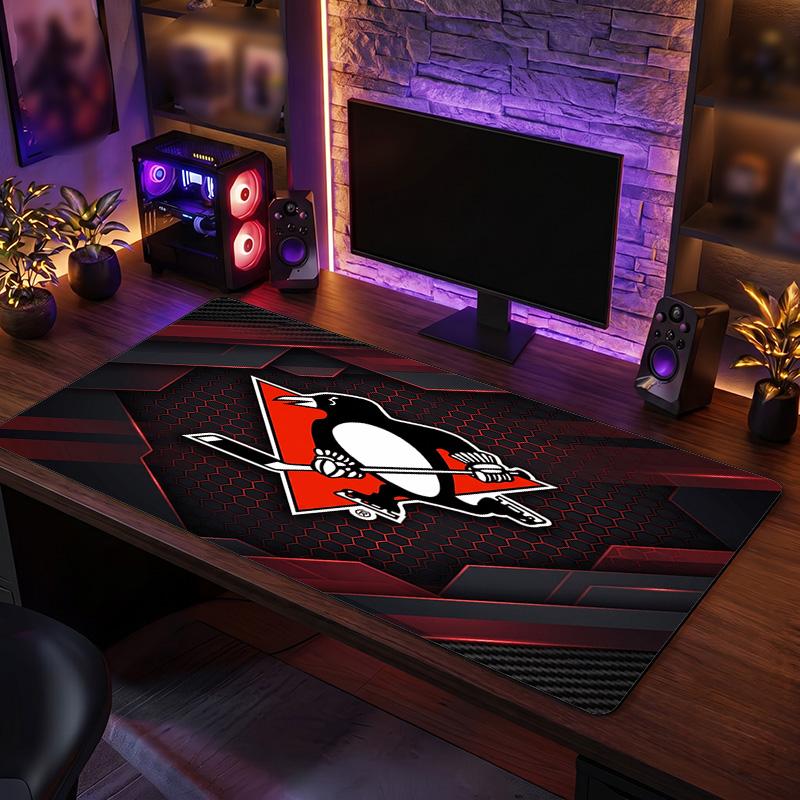 Pittsburgh Penguins Pattern Mousepad Anti?Slip Rubber Desk Pad For Gaming Working Desktop Decoration