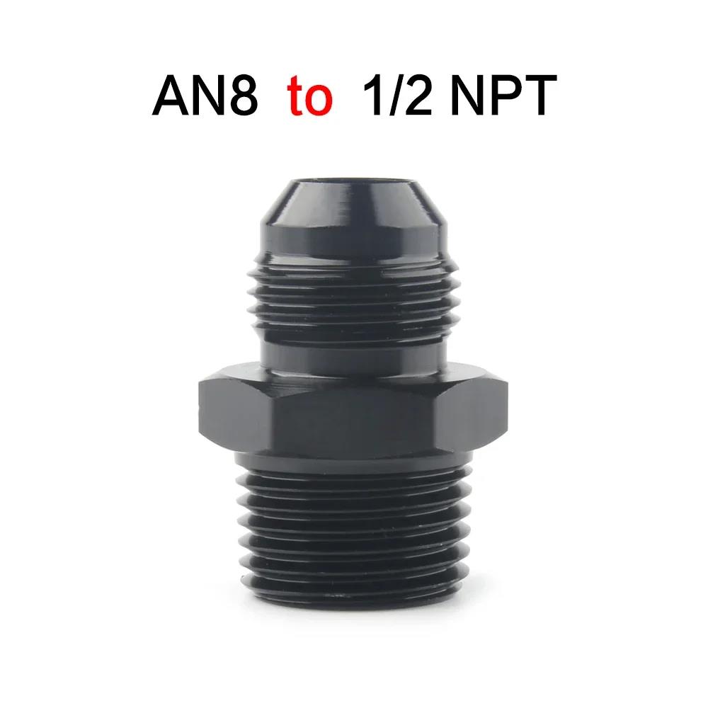 Aluminum Straight Fuel Hose Adapter Pipe Thread Fitting AN3 AN4 AN6 AN8 AN10 AN12 To 1/8NPT 1/4NPT 3/8NPT 1/2NPT 3/4NPT Fuel System Fittings7