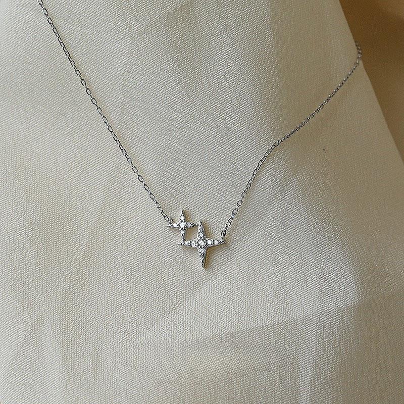 Four-pointed Star Necklace Female Niche Design Year Collarbone Chain Ins Feeling Neck Chain