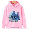 Autumn Kids Hooded Sweatshirt Sweet Cartoon Character Love Heart Print Long Sleeve Tops for Boys Girls 4-14Y