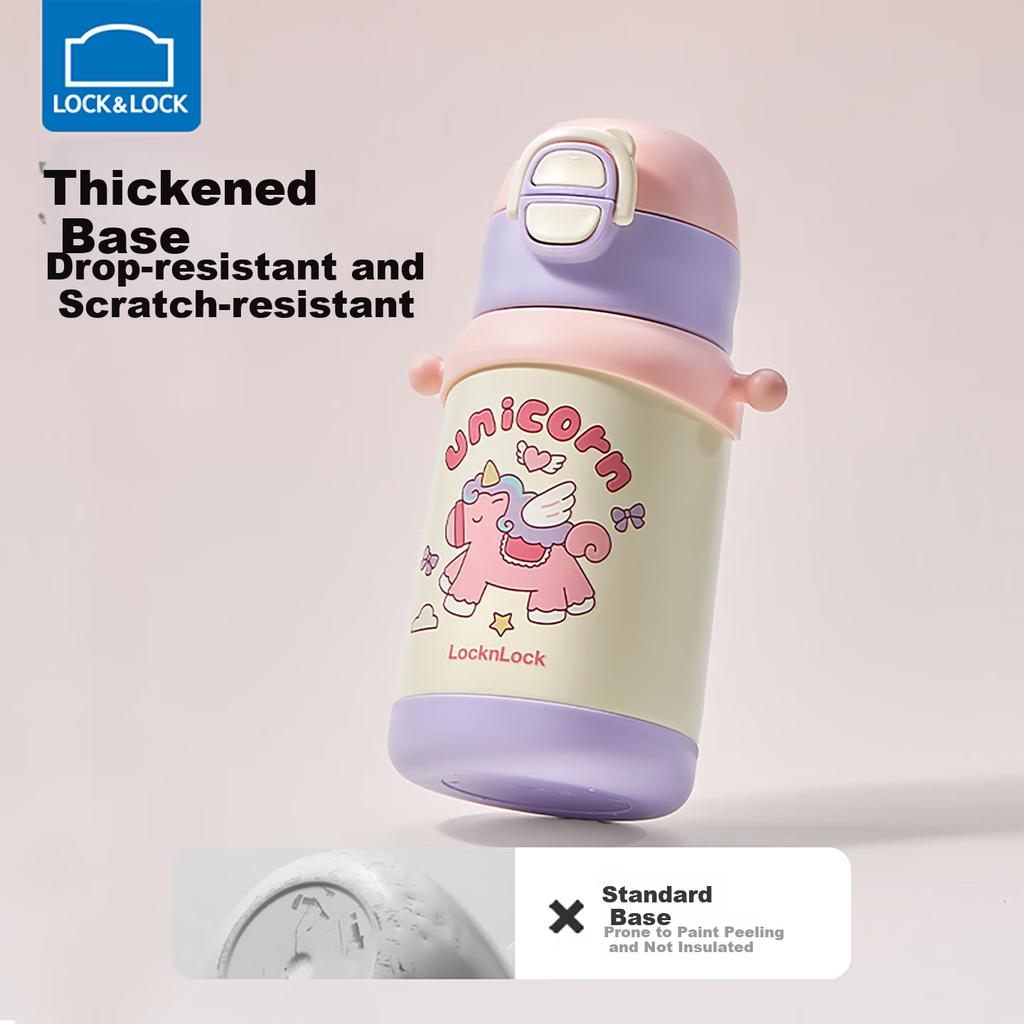 Lock&Lock Kids School Insulated Water Bottle 450ml for Boys and Girls Ages 6-12