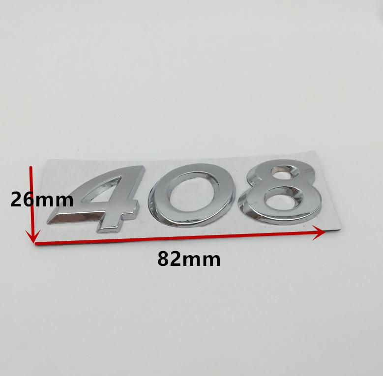 1pcs 3D metal GT 206 207 301 307 308 408 508 car Letter Emblem Rear tail trunk Decals badge sticker Decal styling Accessories