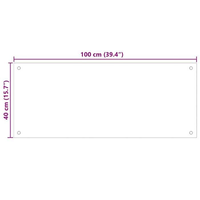 VidaXL Kitchen Backsplash Transparent 100x40 Cm Tempered Glass 249475