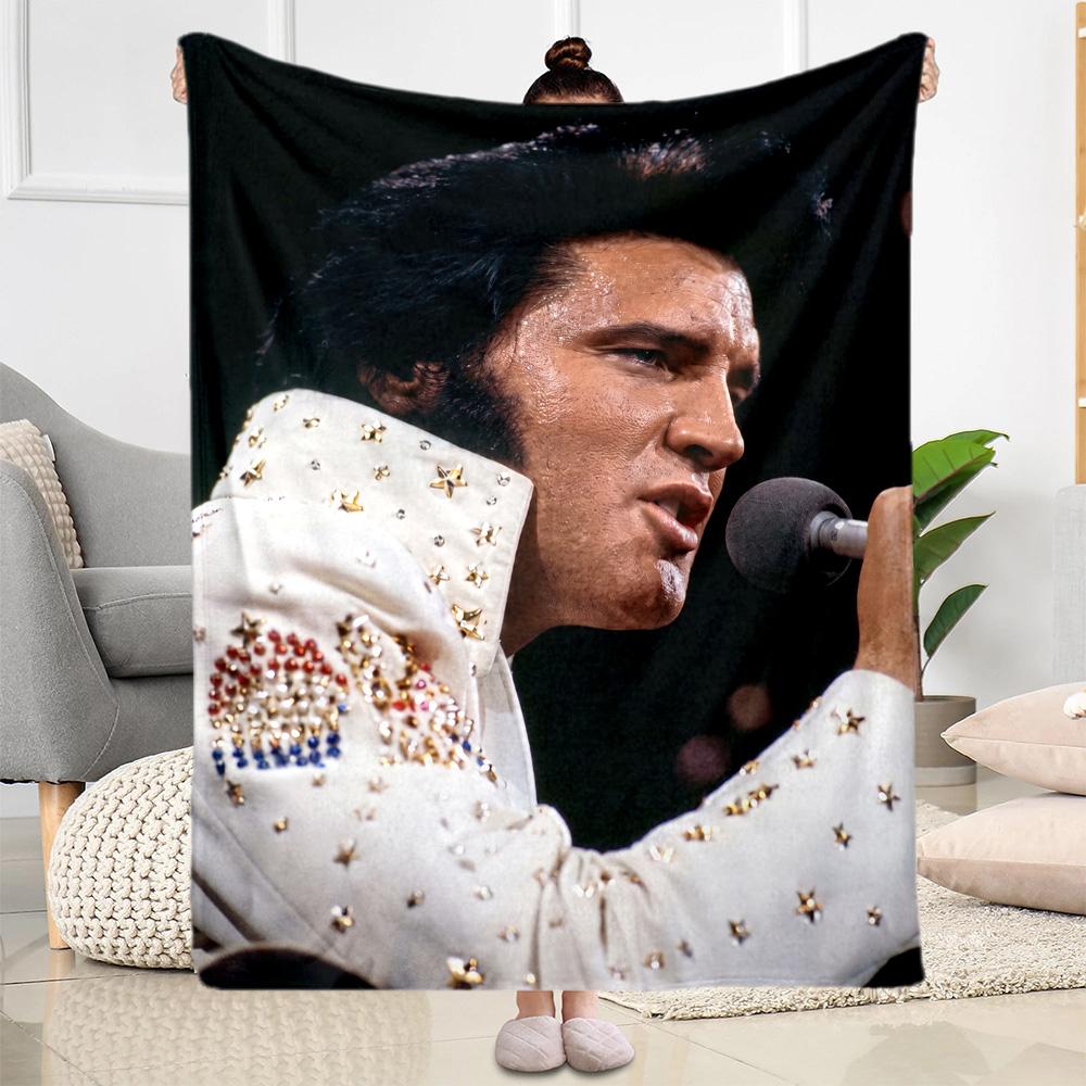 Elvis Presley: Rock Roll Blanket Soft Warm Cozy Perfect for Bed Seaside Bedding for All Occasions Playful Design Perfect Gift for Relatives and Friend