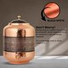 Copper Hammer Carving Water Matka Vessels Container Pot with Stainless Steel Tap 11 Litre AND Premium Copper Water Glass With Carving Design Set Of 6