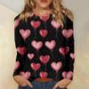 Женская повседневная мода сексуальный удобный День святого Валентина принтованный круглый вырез длинный рукав топ