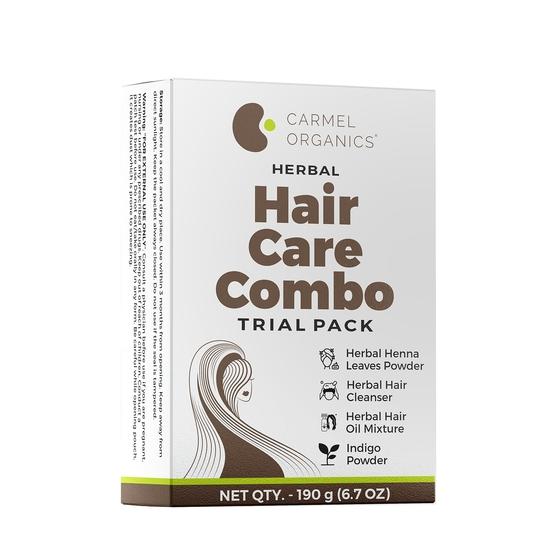 CARMEL ORGANICS Herbal Hair Care Combo – Trial Pack of 4 Natural Herbs for Healthy Hair | Ideal for Hair Growth, Dandruff, and Shine