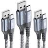 USB Type C Cable [1m+2m+2m/set of 3] Sweguard USB-C & USB-A 3.1A Cable Fast Charging Type C Charging iPhone16/iPhone 15 Pro MAX, iPad Pro,Samsung