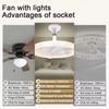 Modern Ceiling Fan With LED Light And Remote Control E27 Chandelier Fan Lamp 4 Speed Silent Powerful For Room Home Lighting