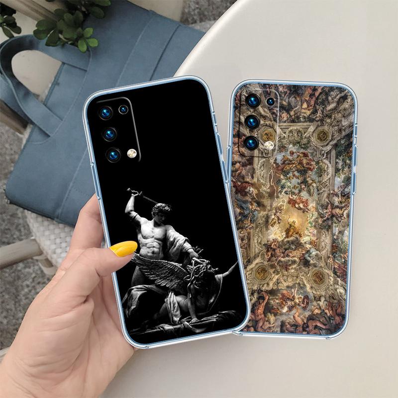 RP32 Fresco Adam Sculpture Transparent Phone Case for Motorola Moto Edge 20 30 40 50 S30 Fusion Ultra Pro Neo Lite + G200 G23