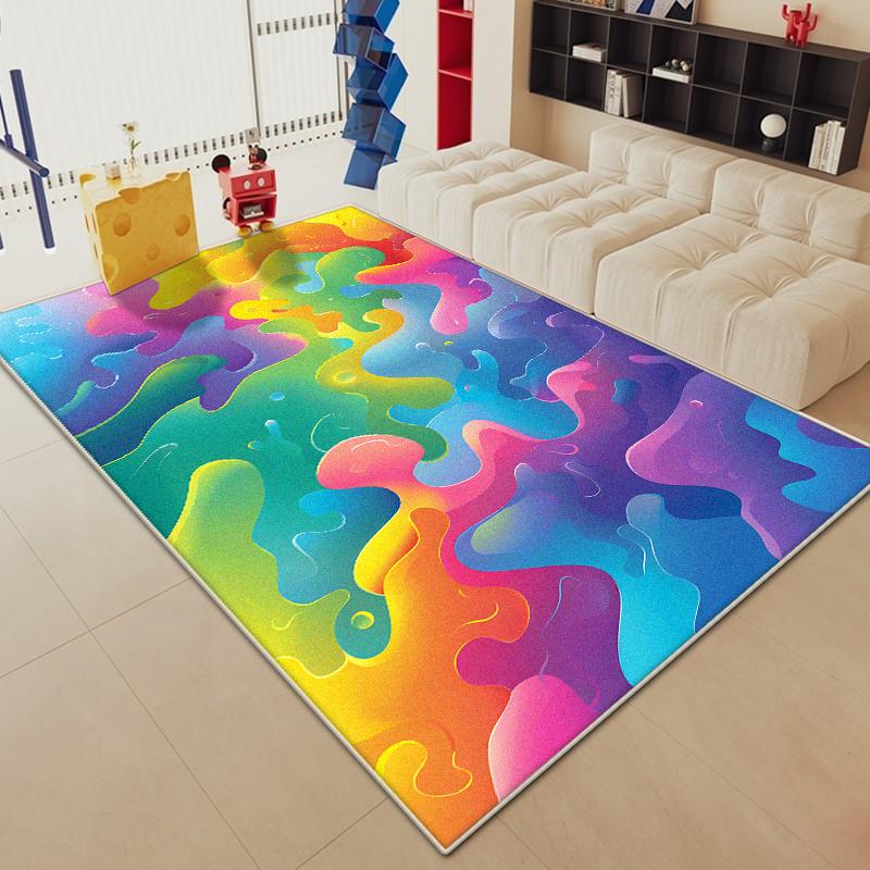 Abstract Carpet for Living Room Large Area Colored Decoration Sofa Plush Rugs 200x300 Bedroom Bedside Baby Crawling Mat Antiskid