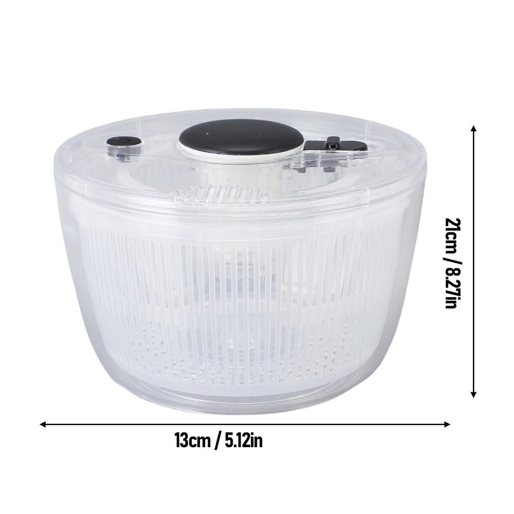 Large Capacity Salad Spinner Transparent Black Salad Washer Vegetables and Fruits
