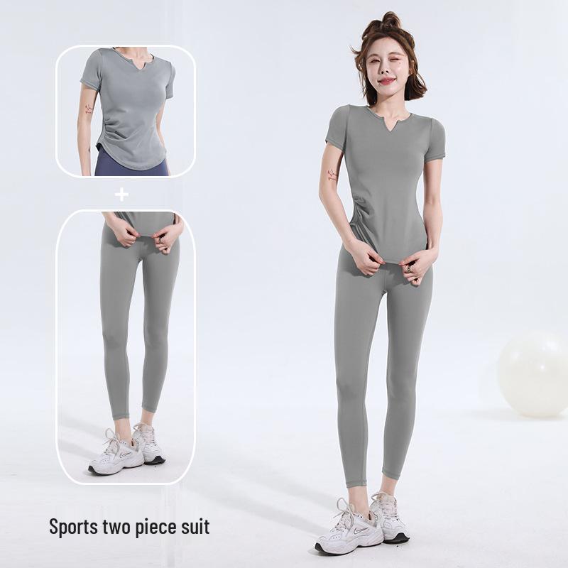 2025 Весна/Лето Быстросохнущий Спортивный Комплект Йоги – Облегающий Покрой, Короткий Рукав Одежда Для Фитнеса