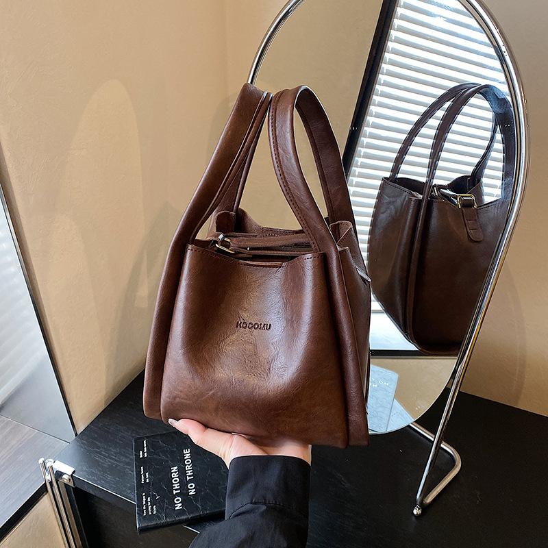 Премиальная ретро сумка-тоут женская новая модная нишевая дизайнерская на плечо через плечо сумка-ведро