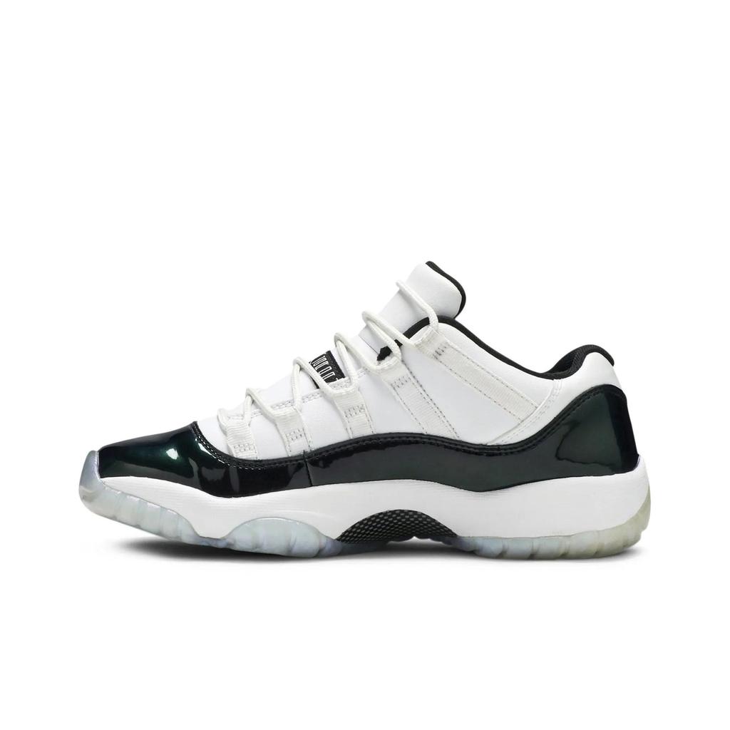 Air Jordan 11 Retro Grade School 'Emerald' (Unisex) White / Emerald Rise-Black Vintage Basketball Shoes 528896 145