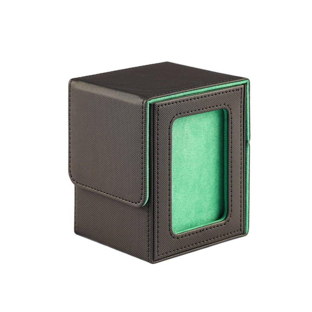 PU Leather Card Deck Box With Window Window Collection Box Fashion Card Stacking Storage Box
