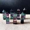 50-60mm Home Colorful Stone Collectables Gemstone Crystal Wand Natural Fluorite Point Healing