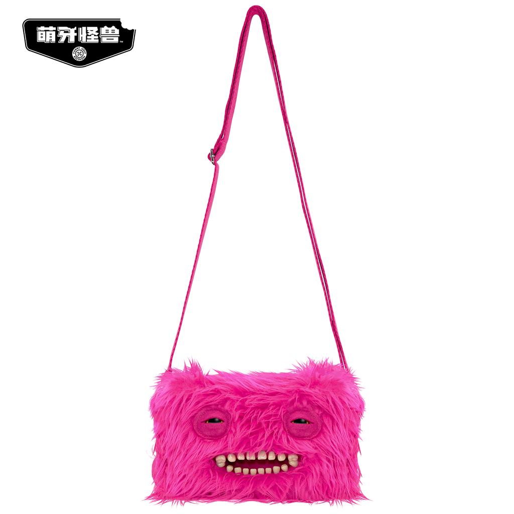 Quirky Wide Eyed Plush Toy Crossbody Bag Black Button Doll Shoulder Purse Creative Birthday Gift For Kids And Teens