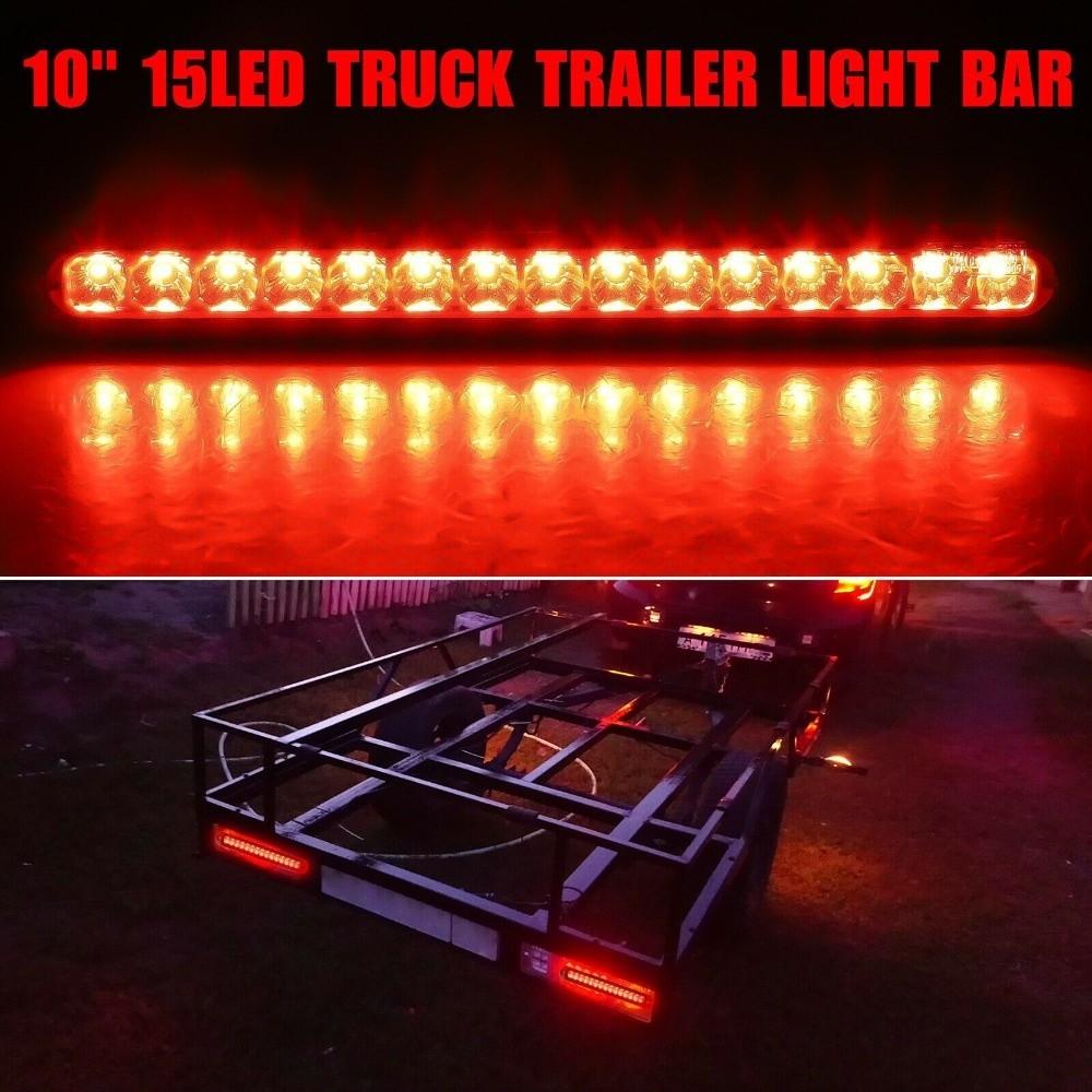 Red Lens Trailer Tail Light 15 LEDs Rear Truck Light Durable High Brake Lamp for Trucks