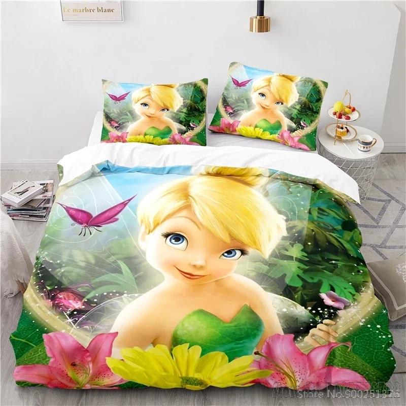 Tinker Bell Fairies 3D Print Duvet Cover Set HD Comforter Cover Bedclothes for Kids Bedding Sets Bedroom Decor