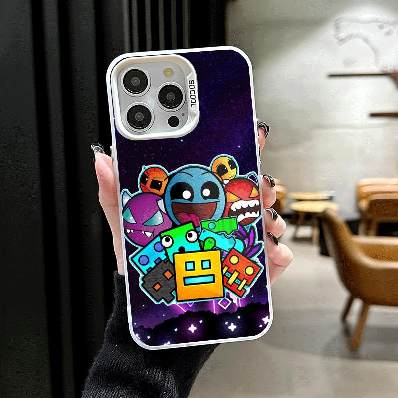 Мягкий чехол для телефона Geometry Dash для iPhone 15 16 17 Pro Max 17Air 16E 14 Plus 13 12 Mini Ударопрочный чехол Задняя крышка