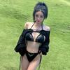 European and American babes Internet celebrities Angel Wings sexy three-point strap swimsuit women's new Korean hot spring vacation swimsuit
