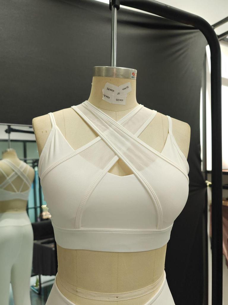 Комплект спортивных бюстгальтеров из сетки для трансграничной торговли 2024: Трендовая сексуальная фитнес-одежда для женщин - Идеально подходит для пилатеса и йоги