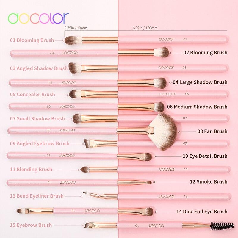 Docolor Набор для макияжа Kwasten, 15 шт., Professionele Oogschaduw Make-Up Borstel Oogschaduw, подводка для глаз Mengen Wenkbrauw Brochas Maquillaje