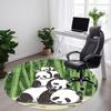 1 шт. Круглый ковер с изображением семьи панд, Коврик для помещений, Подходит для офиса, Под офисные стулья, Спальни, Гостиной, Декор дома, Декор комнаты