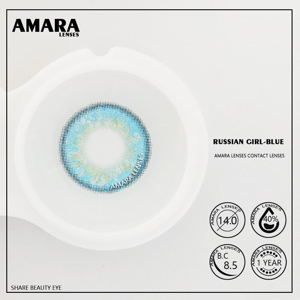 AMARA LENSES 1 Pair RUSSIAN GIRL Series Cosmetic Contact Lens Colored Makeup Contactlens Annual Use Lenses