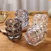 Iridescent Bubble Glass Candle Holder, Vintage Textured Vase for Home Decor & Wedding Centerpieces