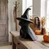 Creative Witch Cat Figurine 3D Printed Desktop Decoration Witch Hat Ornament  Home Office Decor