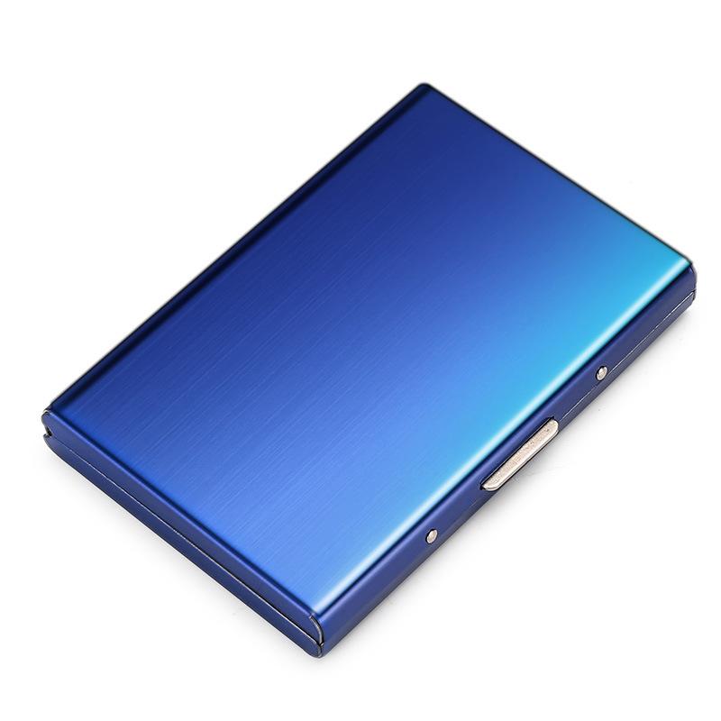 Алюминиевый держатель для кредитных карт с блокировкой RFID, металлический кошелек, тонкий чехол для карт, выдвижной карманный кошелек-защита для визиток, для мужчин и женщин