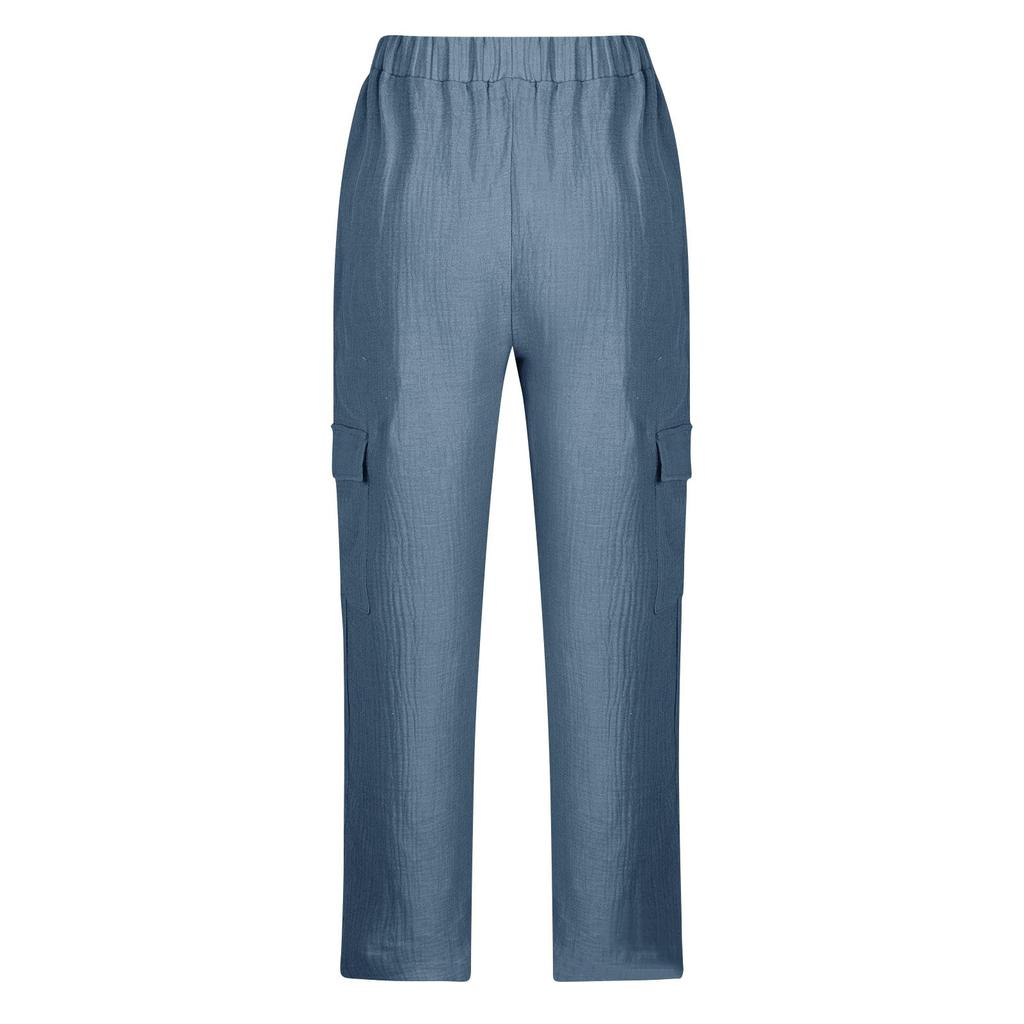 Женские мешковатые брюки с высокой талией и широкими штанинами, хлопковые льняные брюки-карго, брюки