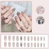 24 шт. накладных ногтей с розовым градиентом, глянцевые искусственные ногти для маникюра на пальцах, многоразовые накладные ногти