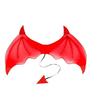 3Pcs/Set Demon Horn Hair Band Halloween Cosplay Props Funny Demon Wings Set  Costume Party