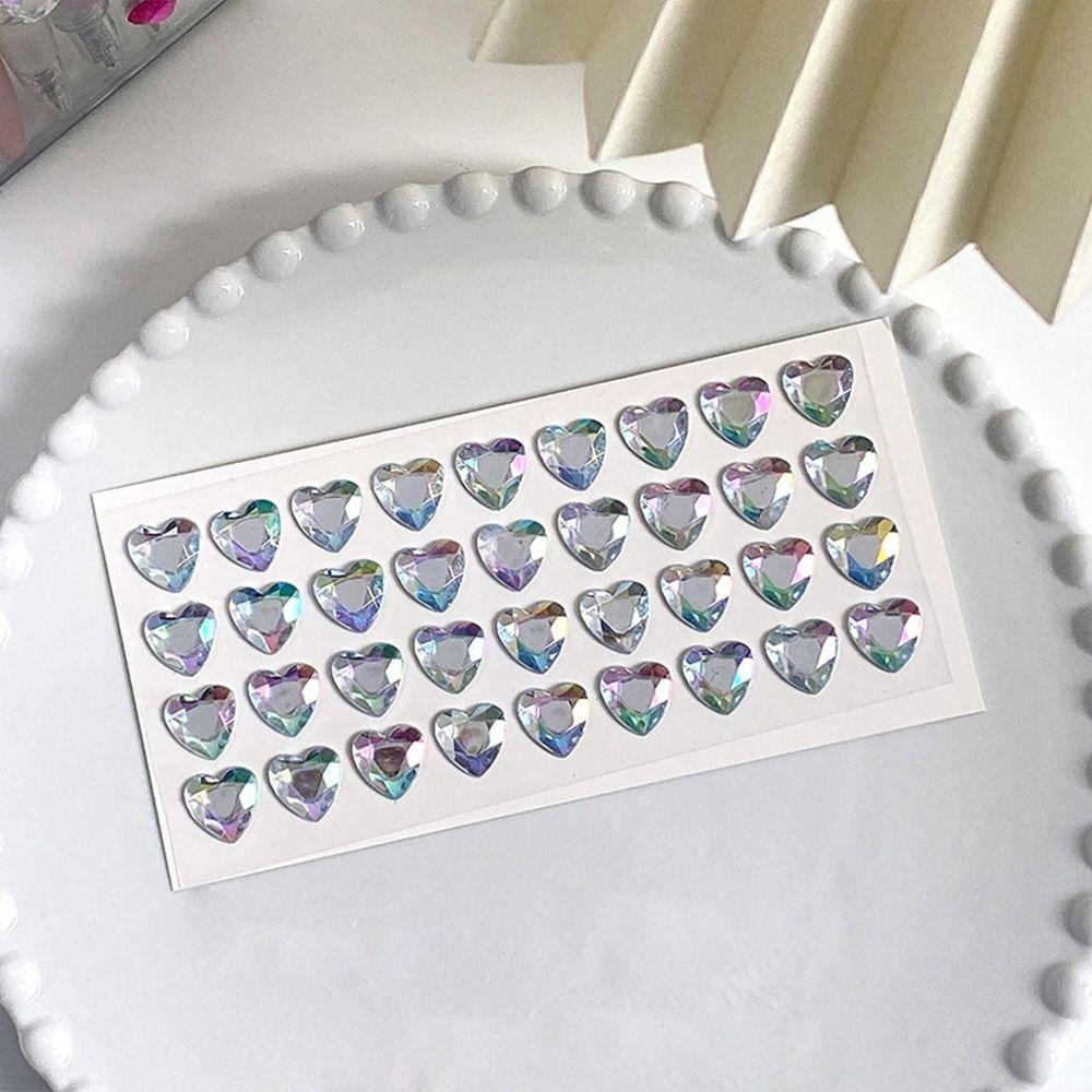 Bling Decorative Sticker Love Heart Rhinestone 3D Crystal Sticker DIY Children Toys