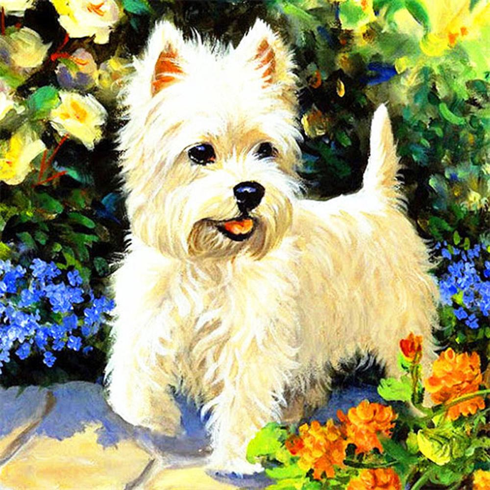 5D Diy Diamond Painting Animal Dog Full Circle Diamond Embroidery Art Picture Mosaic Gift Home Decoration Cross Stitch Kit Gift